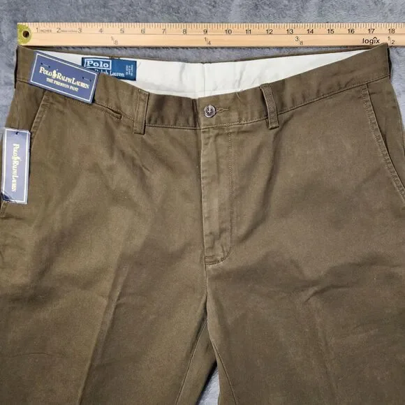 Polo Ralph Lauren Preston Pant Brown Khaki 36x30 Straight Leg Chino Cotton NEW - Picture 8 of 12